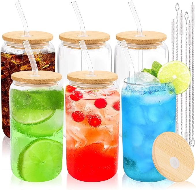Joyclub 6pcs 16Oz Glass Cups by Joyclub