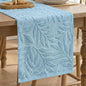 Artoid Mode Light Blue Soft 3D Jacquard Leaves 100%Cotton Spring Table Runner by ArtoidMode