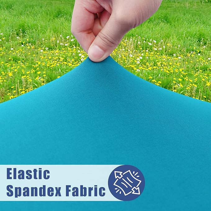 Spandex 6 Foot Rectangle Table Cloth 2 Pack, Elastic Fitted Tablecloths for Picnic, Stretch Washable Patio Table Cover for Outdoor, Camping, Banquet and Parties (Teal, 30"x72")