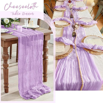 6 Pack Lavender Cheesecloth Table Runner, 17 x 108 Inch, Gauze Cheese Cloth - Image 7