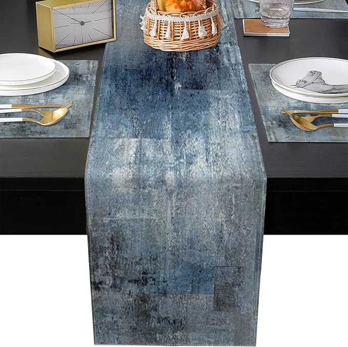 Emvency Table Runner and Placemats Set of 6, Abstract Modern Vintage | Painting - Image 3