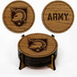 LazerEdge Army West Point Black Knights Wooden Coaster Set - Cherry Wood - Officially Licensed Product - 4-Pack