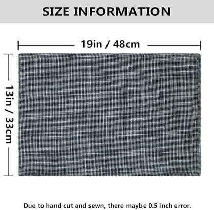 Kevin Textile Burlap Linen Placemats Set of 6 Heat Resistant Dining Table Place Mats Washable Kitchen Table Mats for Dinning Party Holiday Indoor Outdoor, 13 x19 inches, Dark Grey
