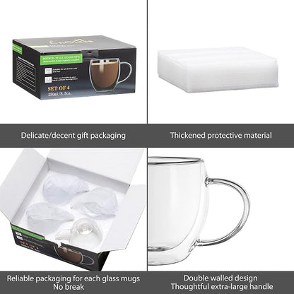 CNGLASS 8.5oz Glass Coffee Mug, Double Wall Insulated Glass Mugs - Image 6