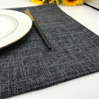 Rilassato Textile Placemats, Set of 4 Heat-Resistant Placemats for Kitchen Table, Washable Durable Linen Table Mats Woven Placemats (4, Charcoal Grey)