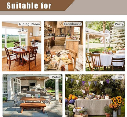 Fitable Square Linen Textured Tablecloths 2 Pack, White Fabric for 4 Ft Card/Coffee Table, Rustic Covers for Kitchen Dining, Party, Farmhouse (54 x 54 Inch)