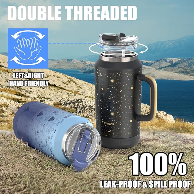 Hydraful 64 oz Tumbler with Handle and Straw - Image 5
