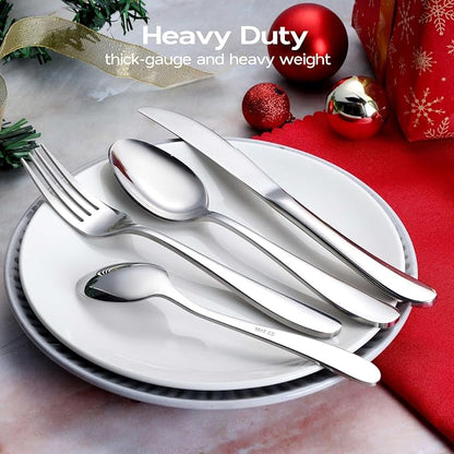 Onader 40 Piece Heavy Duty Silverware, Flatware Set - Image 2