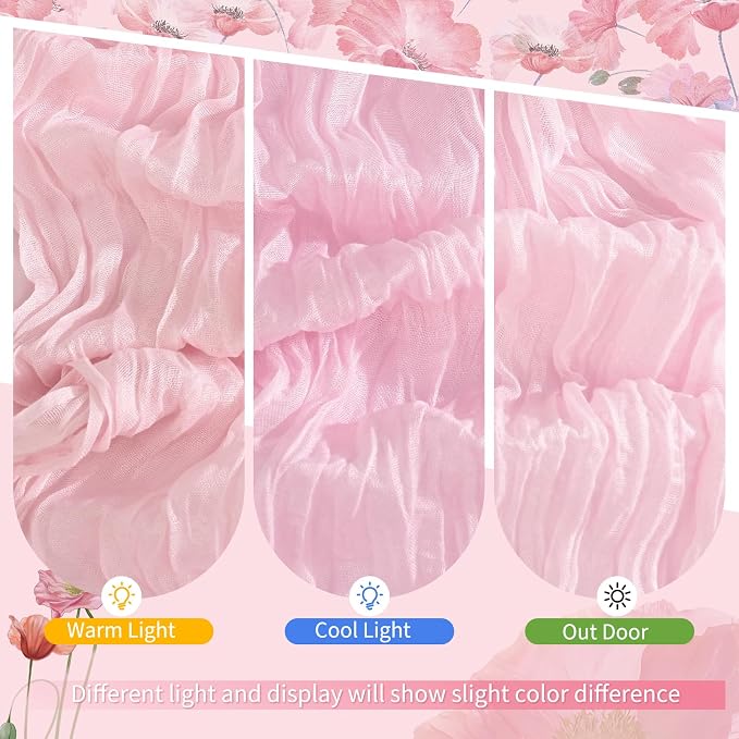 Showgeous 18 Pack Light Pink Cheesecloth Table Runner, 17 x 108 Inches | Boho - Image 7