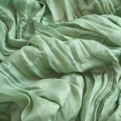 Asee'm 2pcs Sage Green Cheesecloth Table Runner Summer 10FT Gauze Sheer | Boho - Image 5