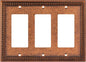 Henne Bery Raised Pearls Decorative Wall Plate Switch Plate Outlet Cover (Triple Decorator, Sponged Copper)