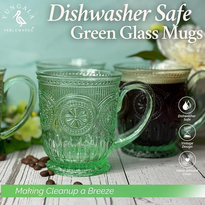 Green Glass Coffee Cups - Image 2
