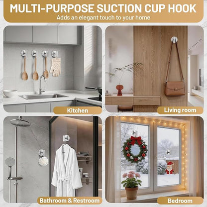 Large Suction Cup Hooks, Heavy Duty 15lb Holds Towel & Robe, No-Drill Shower - Image 3