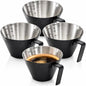 4 Pack Stainless Steel Espresso Measuring Cup, 3.4OZ/100ML Double Spout by YIMITEE