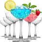 Coupe Glasses Set of 6, Diamond Style Classic Crystal Glass Martini Glasses, Clear Hand Blown Cocktail Glasses for Drink, Martini, Espresso Martini, Home Bar