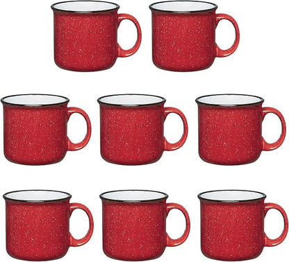 Set of 8 Ceramic Campfire Mugs – 15 Oz, Camping – Customizable by GiftsbyDesign