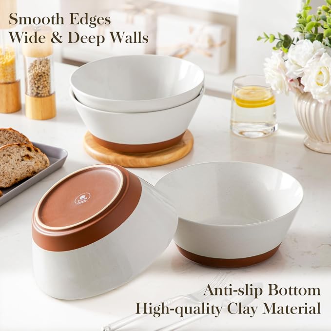 MALACASA Salad Bowls Set of 4, Soup Bowls - Image 6