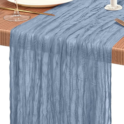 30 Pack Cheesecloth Table Runner 10FT Dusty Blue Table Runner Boho Gauze Cheese - Image 9