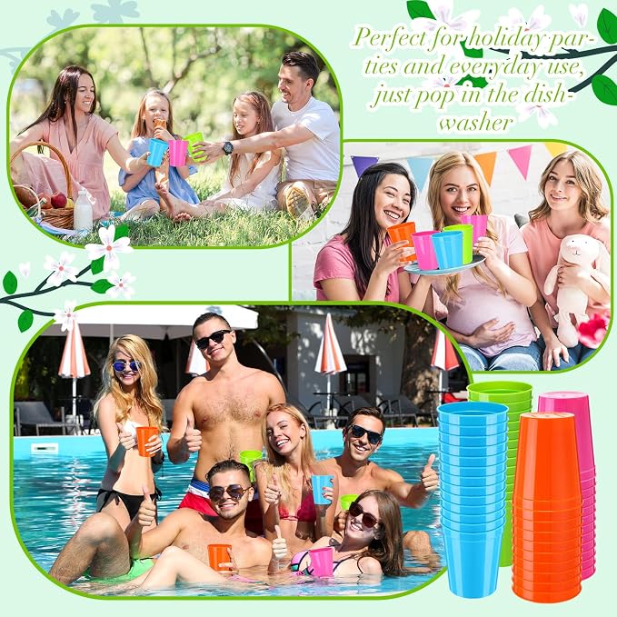Yungyan 12 Pack 16 oz Stadium Cups Reusable Plastic Cups Blank Drink Stadium - Image 5
