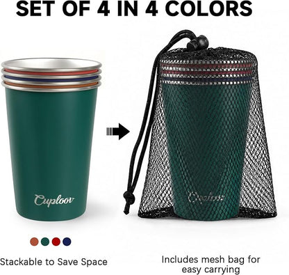 16 oz Stainless Steel Cups, Metal Drinking Glasses - Image 5