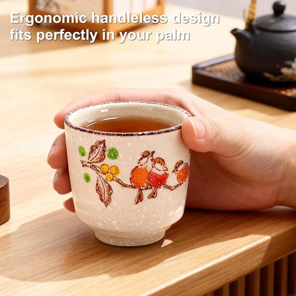 Japanese Tea Cups, 6 OZ Handless Matcha/Coffee Mug, Asian Teacup - Image 3