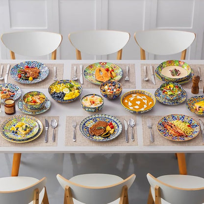 vancasso 24 Pieces Dinnerware Sets, Plates and Bowls Set, Porcelain Dishes Set - Image 8