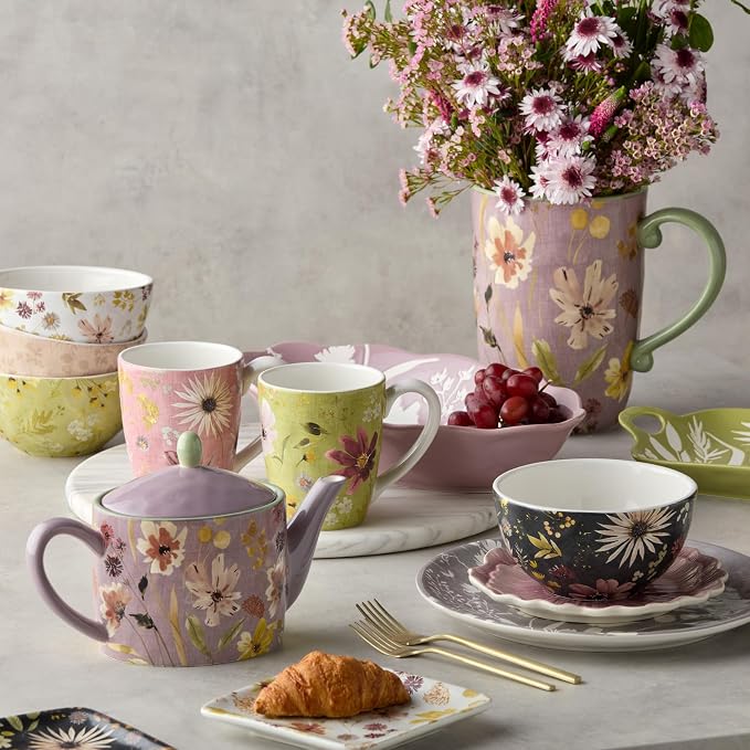 Wildflowers 3‑D Ceramic ICE CREAM/DESSERT BPWLS, sculpted floral bowls - Image 11