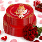 102PCS Red and Gold Plastic Plates - Red Plates Disposable - Vintage Plastic Plate with Gold Rim Include 51PCS Dessert & 51PCS Dinner Plate Perfect for Weddings & Party & Valentine's Day