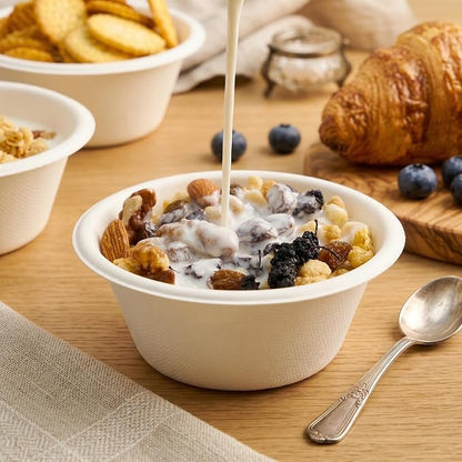 JINVOGREEN 200 Count 8 oz Paper Bowls, Small Disposable Compostable Bowls - Image 4