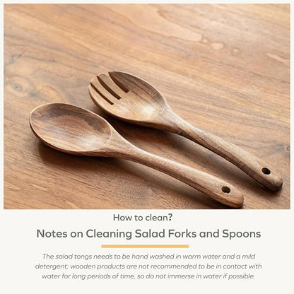 Muso Wood Acacia Salad Servers - Image 7