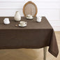 Solino Home Linen Tablecloth 60 x 108 Inch - 100% Pure Linen Chambray Brown Table Cloth for Rectangle Tables - Athena, Machine Washable Tablecloth