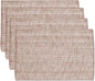 Sweet Home Collection 100% Cotton Placemats for Dining Room Rectangle Two Tone Woven Fabric 13" x 19" Soft Durable Table Mat Set, Set of 4, Taupe