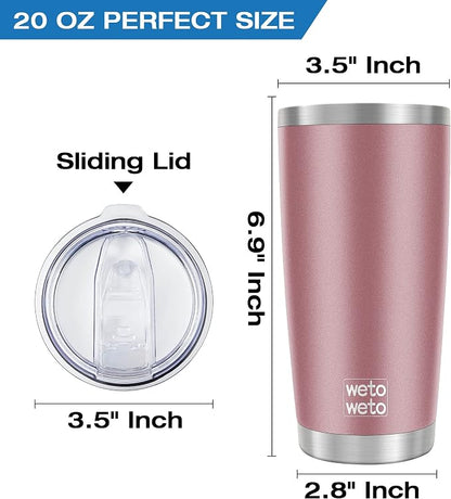 WETOWETO 20oz Tumbler, Stainless Steel Vacuum Insulated Coffee Travel Mug - Image 2