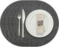 Myir JUN Round Placemats, Dual Sided Faux Leather Place Mats Set of 4 Indoor/Outdoor Non-Slip Washable Table Mats (Gray, Set of 4)