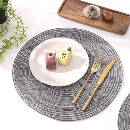 SHACOS Round Braided Placemats Set of 8 Round Table Mats - Image 8