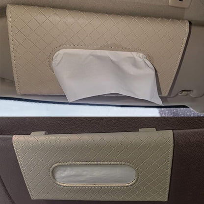 Car Sun Visor Tissue Holder, Car Napkin Holder, Premium PU Leather, Mask Holder - Image 6