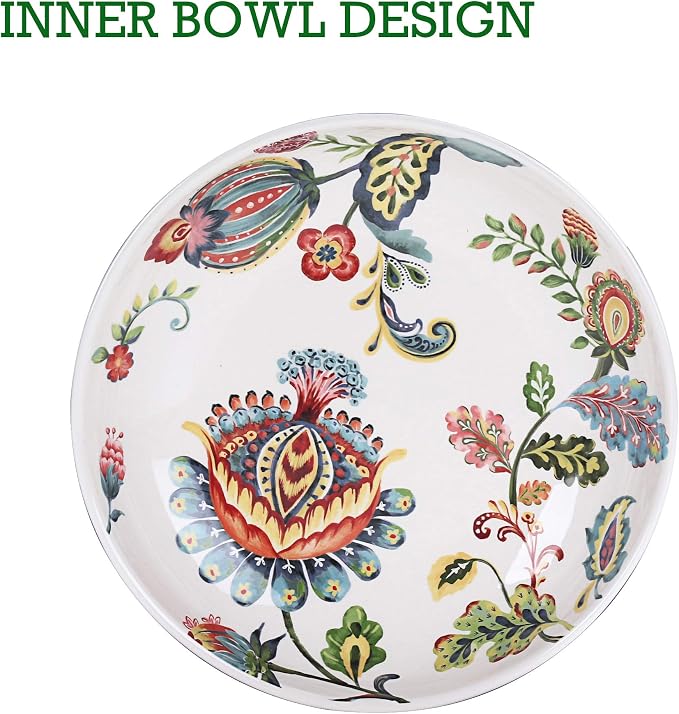 Bico Protea Cynaroides Pasta Bowls, 35oz Salad Bowl Set of 4, Large Ceramic - Image 4