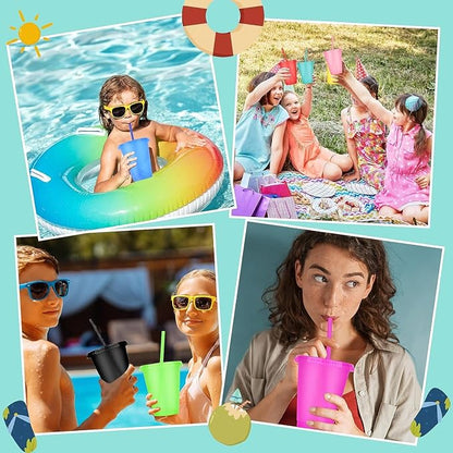 24 Pcs Plastic Tumblers with Lids and Straws, Reusable Cups with Lids Plastic - Image 7