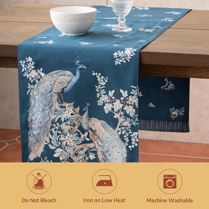 Maison d' Hermine Table Runner 100% Combed Cotton 14.5"x108" | Table Runners - Image 8