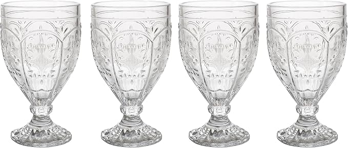 Fitz and Floyd Trestle Glassware Ornate Goblets by FitzandFloyd