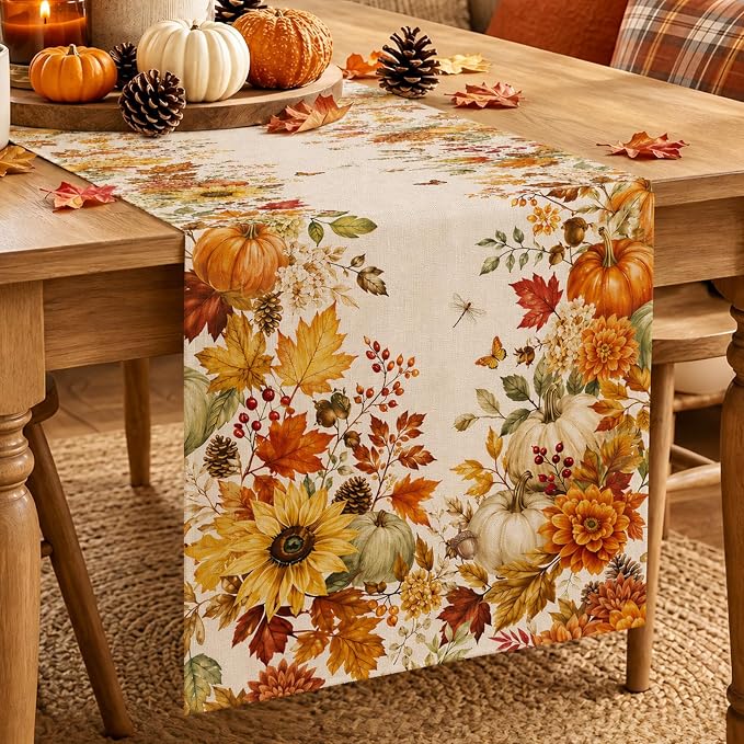 Fall Table Runner 13×72 in by WishItLiveIt