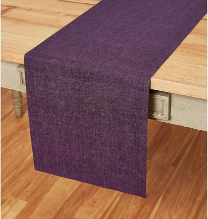 Solino Home 100% Pure Linen Table Runner Grape Woven, Athena 14 x 60 in | Table - Image 2