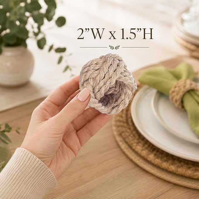 ALPHA Living HOME Woven Napkin Rings Set of 6 - Image 4