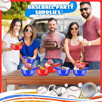 Ice Cream Dessert Baseball Cap Bowls Baseball Helmet Snack Bowl 8 oz Mini Party - Image 3