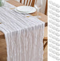 Asee'm 12pcs Ivory White Cheesecloth Table Runner Summer 10FT Gauze Rustic | by Aseem