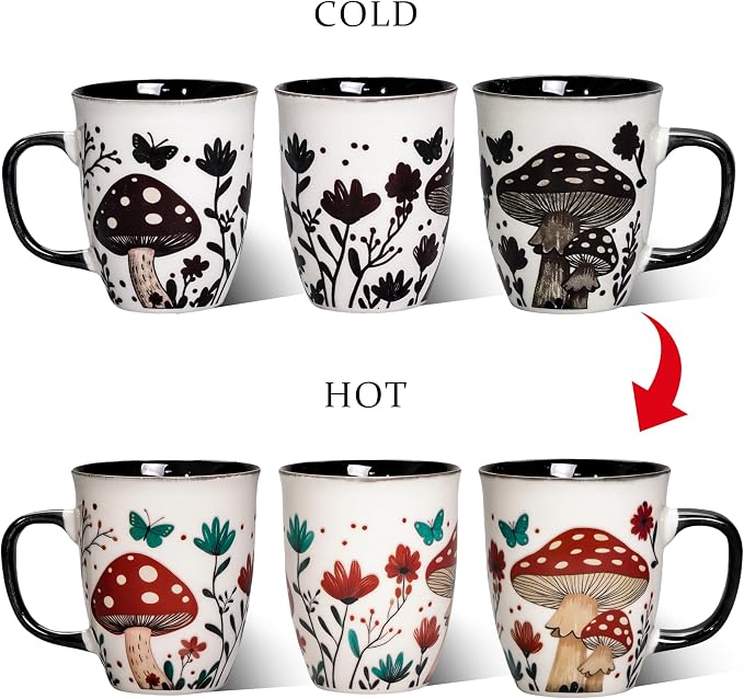 Mushroom Coffee Mugs, Color Changing Mug, 16oz | Ceramic Tea Cup - Image 5