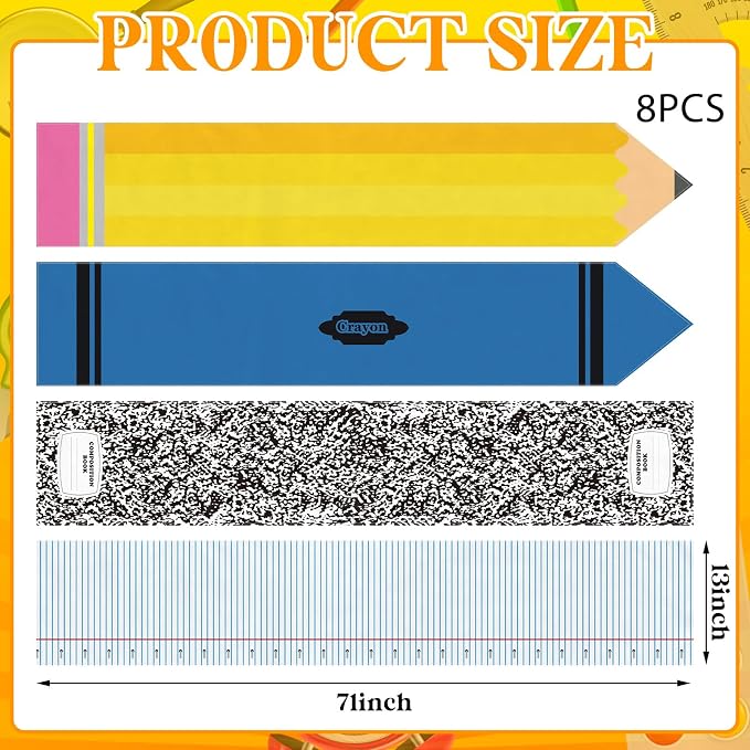 8 Pcs Back to School Preschool Table Runner First Day of School Kindergarten - Image 2