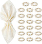 Gold Napkin Rings 20Pcs, Imitation Pearl Napkin Rings Napkin Holder, Elegant by Unknown