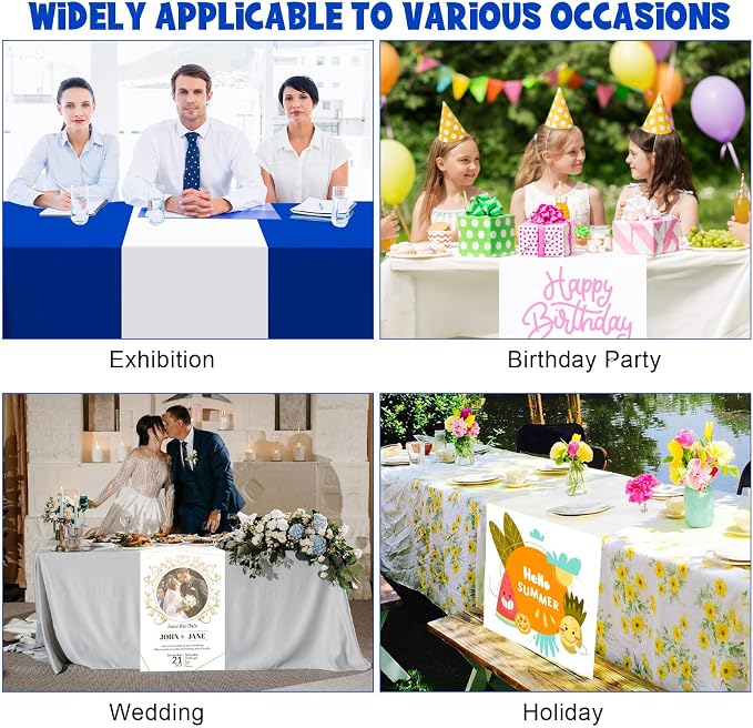2 Pcs White Table Runner, Polyester Sublimation Heat Transfer Blanks Table - Image 7