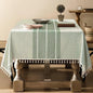 ZeeMart Contrast Linen Table Cloth Rectangle Table Cloths 60x84 Inch Green, Farmhouse Style Heavy Weight Sage Green Tablecloth, Water Resistant Burlap Tablecloths